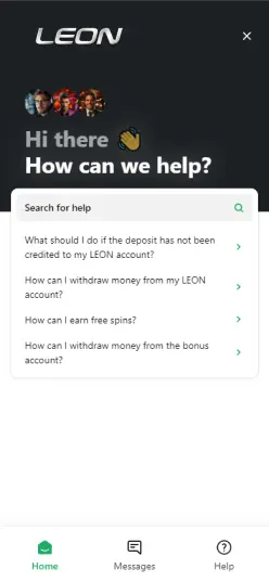 Leon Casino  Support